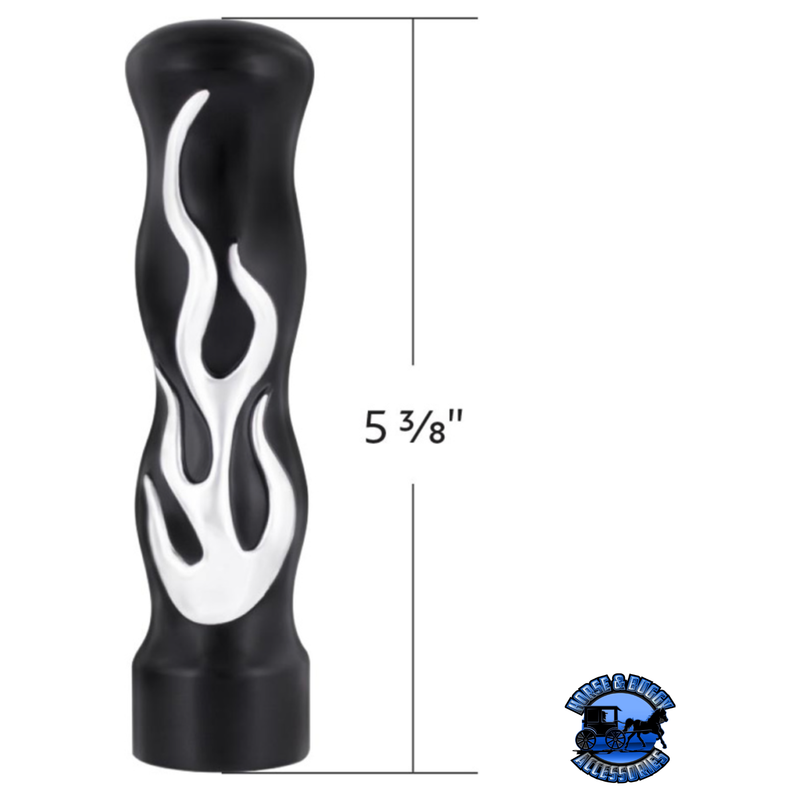 1/2"-13 THREAD ON FLAME GEARSHIFT KNOB - BLACK WITH CHROME FLAME #70567B Shift Cover Dark Slate Gray