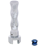 THREAD-ON FLAME GEARSHIFT KNOB WITH ADAPTER FOR EATON FULLER 13/15/18 SPEED (Choose Color) Shift Cover Chrome,Black Gray