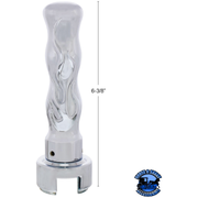 THREAD-ON FLAME GEARSHIFT KNOB WITH ADAPTER FOR EATON FULLER 13/15/18 SPEED (Choose Color) Shift Cover Chrome,Black Gray