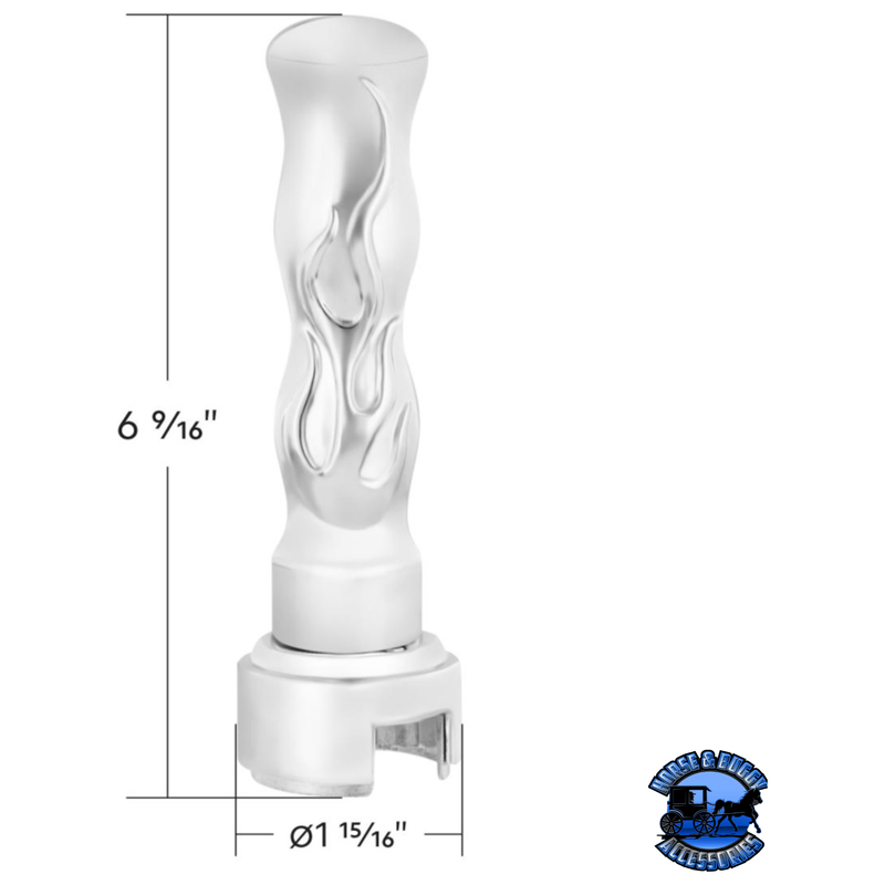 THREAD-ON FLAME GEARSHIFT KNOB WITH ADAPTER FOR EATON FULLER 13/15/18 SPEED (Choose Color) Shift Cover Chrome,Black Light Gray