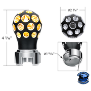 THREAD-ON PHOENIX STYLE BALL GEARSHIFT KNOB WITH LED 13/15/18 SPEED ADAPTER (Choose Finish) (Choose LED Color) Knob Matte Black / Amber,Matte Black / Blue,Matte Black / Red,Matte Black / White,Matte Black / Green,Matte Black / Purple,Clear Anodized / Amber,Clear Anodized / Blue,Clear Anodized / Red,Clear Anodized / White,Clear Anodized / Green,Clear Anodized / Purple Wheat