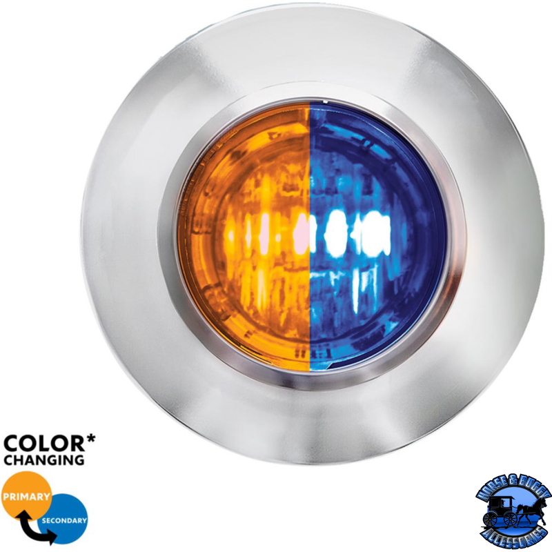2 LED 3/4" MINI DUAL FUNCTION DOUBLE FURY LIGHT (CLEARANCE/MARKER) (Choose LED Color) Clearance Light Amber & Blue Light Gray