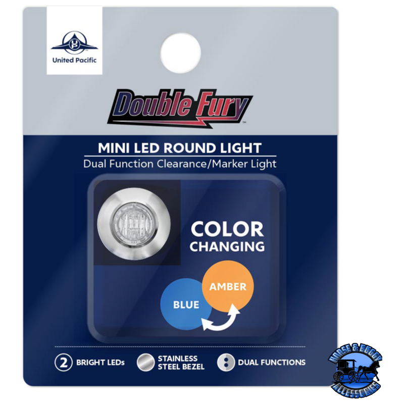 2 LED 3/4" MINI DUAL FUNCTION DOUBLE FURY LIGHT (CLEARANCE/MARKER) (Choose LED Color) Clearance Light Amber & Blue,Amber & Green,Amber & Purple,Amber & Red,Amber & White,Red & Blue,Red & Green,Red & Purple,Red & White Midnight Blue