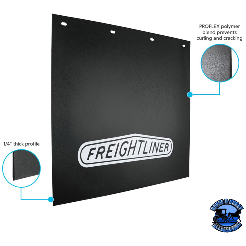 24" X 24" BLACK PROFLEX MUD FLAP (Choose Style) Mud Flap No Graphic,Freightliner Logo Dark Slate Gray