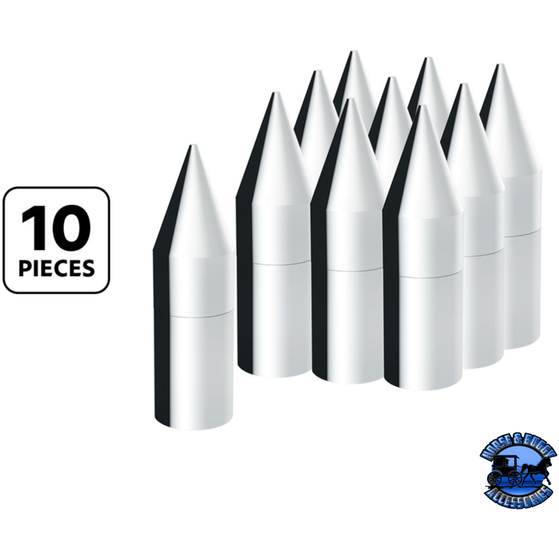 33MM X 7-1/8" CHROME PLASTIC TALL SPIKE NUT COVER - THREAD-ON (10 PCS) #10372 NUT COVER Light Gray