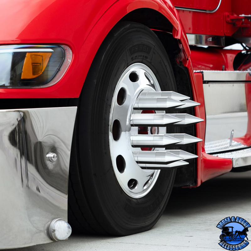 33MM X 7-1/8" CHROME PLASTIC TALL SPIKE NUT COVER - THREAD-ON (10 PCS) #10372 NUT COVER Black