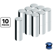 33MM X 7-1/4" CHROME PLASTIC TALL CYLINDER NUT COVER - THREAD-ON (10 PCS) #10371 NUT COVER Light Gray
