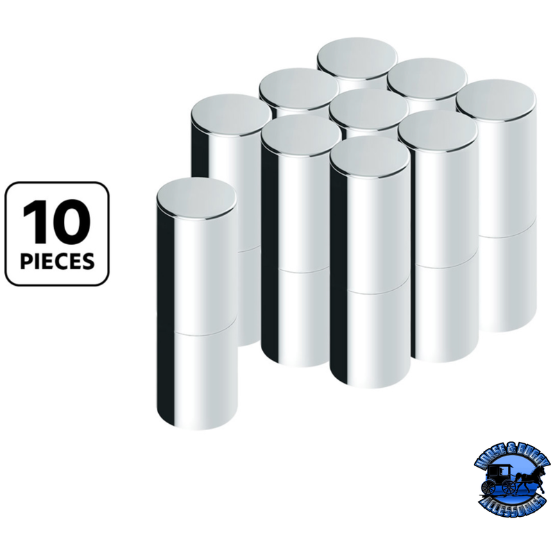 33MM X 7-1/4" CHROME PLASTIC TALL CYLINDER NUT COVER - THREAD-ON (10 PCS) #10371 NUT COVER Light Gray