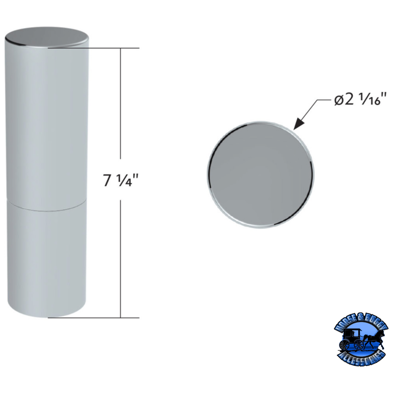 33MM X 7-1/4" CHROME PLASTIC TALL CYLINDER NUT COVER - THREAD-ON (10 PCS) #10371 NUT COVER Gray