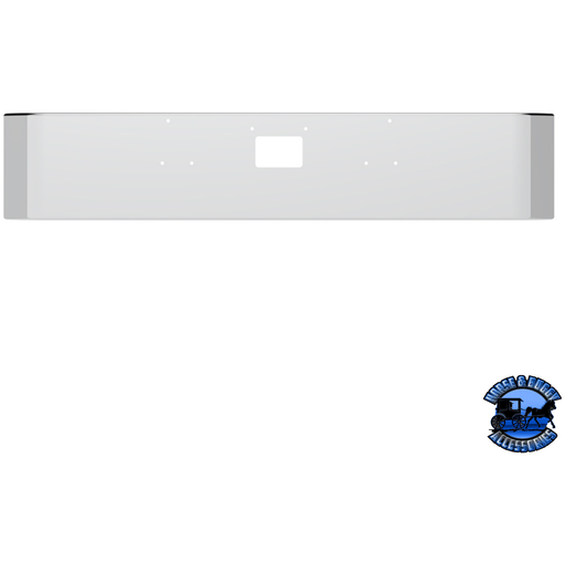 SS CLAD ALUMINUM BUMPER FOR 1987-2007 PETERBILT 379 - CURVED ENDS #20844 BUMPER Light Gray