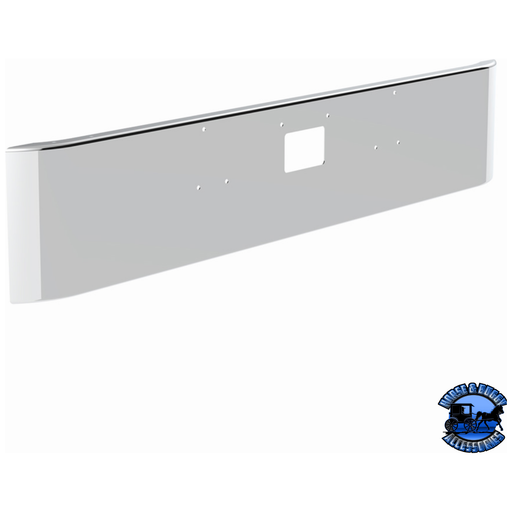 SS CLAD ALUMINUM BUMPER FOR 1987-2007 PETERBILT 379 - CURVED ENDS #20844 BUMPER Gray