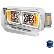 10 HIGH POWER LED PROJECTION HEADLIGHT ASSEMBLY WITH MOUNTING ARM & TURN SIGNAL SIDE POD (Choose Color) (Choose Side) LED Headlight Chrome / Driver's Side,Chrome / Passenger's Side,Black / Driver's Side,Black / Passenger's Side Light Gray