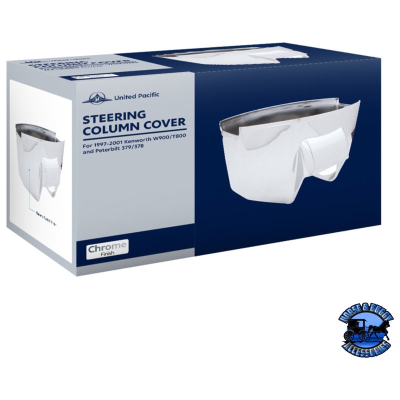 CHROME UPPER STEERING COLUMN COVER FOR 1997-2001 KENWORTH W900/T800 AND PETERBILT 379/378 #40905 Upper Steering Cover Column Midnight Blue