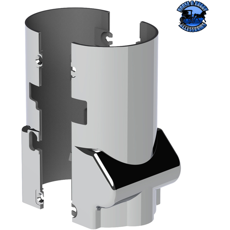 CHROME MIDDLE STEERING COLUMN COVER FOR KENWORTH W900/T800 (1986-2002) & PETERBILT 379/378 (1994-1997) #40907 Steering Column Gray