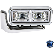 10 HIGH POWER LED PROJECTION HEADLIGHT ASSEMBLY WITH MOUNTING ARM (Choose Color) (Choose Side) LED Headlight Chrome / Driver's Side,Chrome / Passenger's Side,Black / Driver's Side,Black / Passenger's Side Light Gray