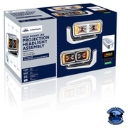 10 HIGH POWER LED PROJECTION HEADLIGHT ASSEMBLY WITH MOUNTING ARM (Choose Color) (Choose Side) LED Headlight Chrome / Driver's Side,Chrome / Passenger's Side,Black / Driver's Side,Black / Passenger's Side Midnight Blue