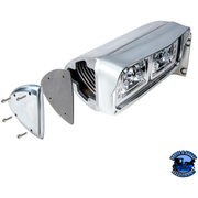 POLISHED ALUMINUM HEADLIGHT TURN SIGNAL COVER KIT FOR PETERBILT (PAIR) #30419 Turn Signal Cover Gray