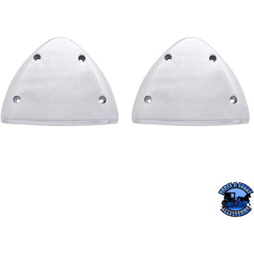 POLISHED ALUMINUM HEADLIGHT TURN SIGNAL COVER KIT FOR PETERBILT (PAIR) #30419 Turn Signal Cover Light Gray