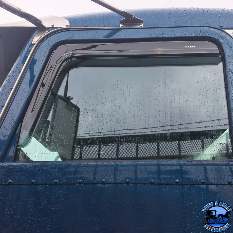 WINDOW VENT VISOR FOR PETERBILT 379 - SMOKE (PAIR) #91500 Window Vent Visor Dim Gray