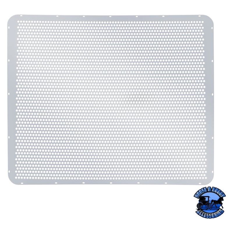 430 STAINLESS GRILLE MESH FOR PETERBILT 379 WITH EXTENDED HOOD - ALTERNATING ROUND HOLES #21063 Grille Light Gray