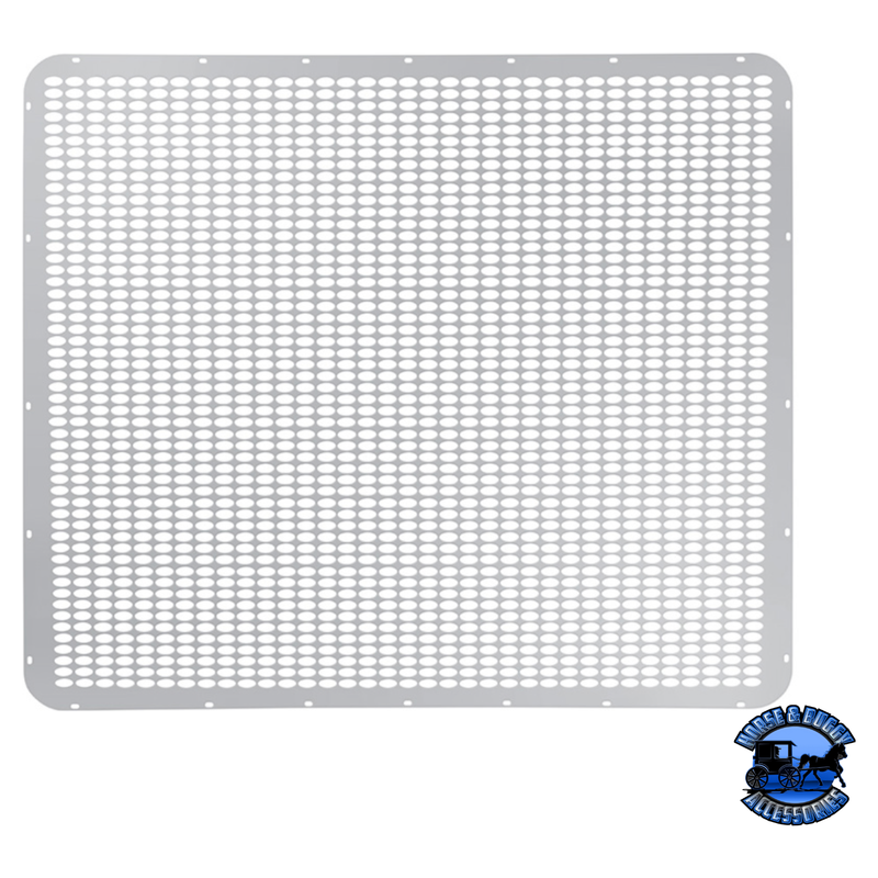 430 STAINLESS GRILLE MESH FOR PETERBILT 379 WITH EXTENDED HOOD - STRAIGHT OVAL HOLES #21062 Grille Light Gray
