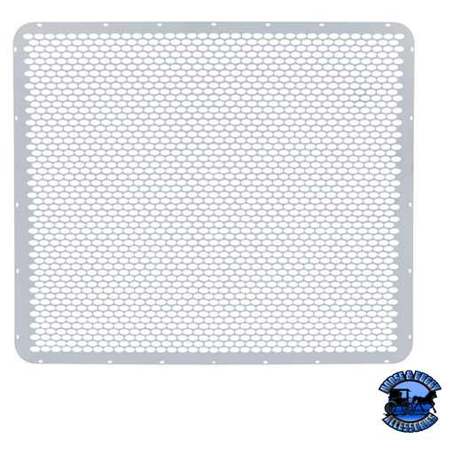 430 STAINLESS GRILLE MESH FOR PETERBILT 379 WITH EXTENDED HOOD - ALTERNATING OVAL HOLES #21061 Grille Light Gray