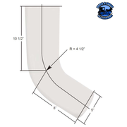 CHROME 58 DEGREE ANGLED EXHAUST ELBOWS FOR PETERBILT 379 (Choose Connection Size) exhaust elbow 5" O.D. to 5" O.D.,6" O.D. to 5" O.D.,7" O.D. to 5" O.D.,8" O.D. to 5" O.D. Lavender