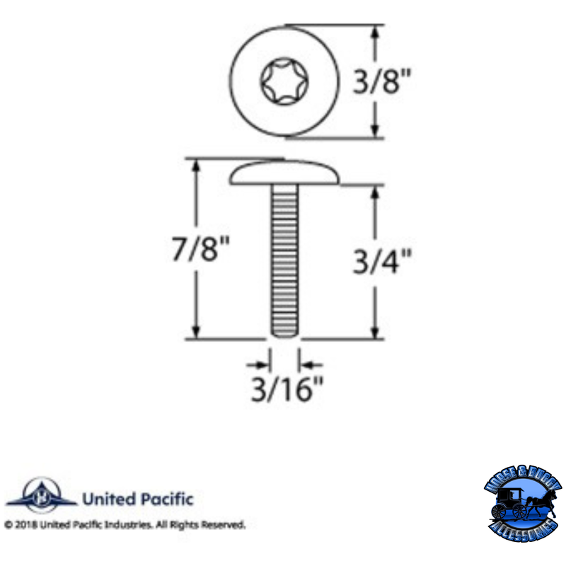 2001+ PETERBILT DASH SCREW - OEM STYLE (Choose Pack) Dash Screw 22 pack,6 pack Light Gray