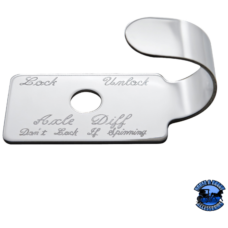 STAINLESS SWITCH GUARD WITH SCRIPT FOR PETERBILT 379 (Choose Switch Function) Switch Guard Axle-Differential Light Gray