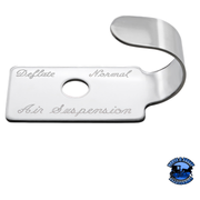 STAINLESS SWITCH GUARD WITH SCRIPT FOR PETERBILT 379 (Choose Switch Function) Switch Guard Air Suspension Light Gray