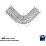 ALUMINIZED 90 DEGREE EXHAUST ELBOW FOR PETERBILT 379 #PB379-13433 EXHAUST Gray