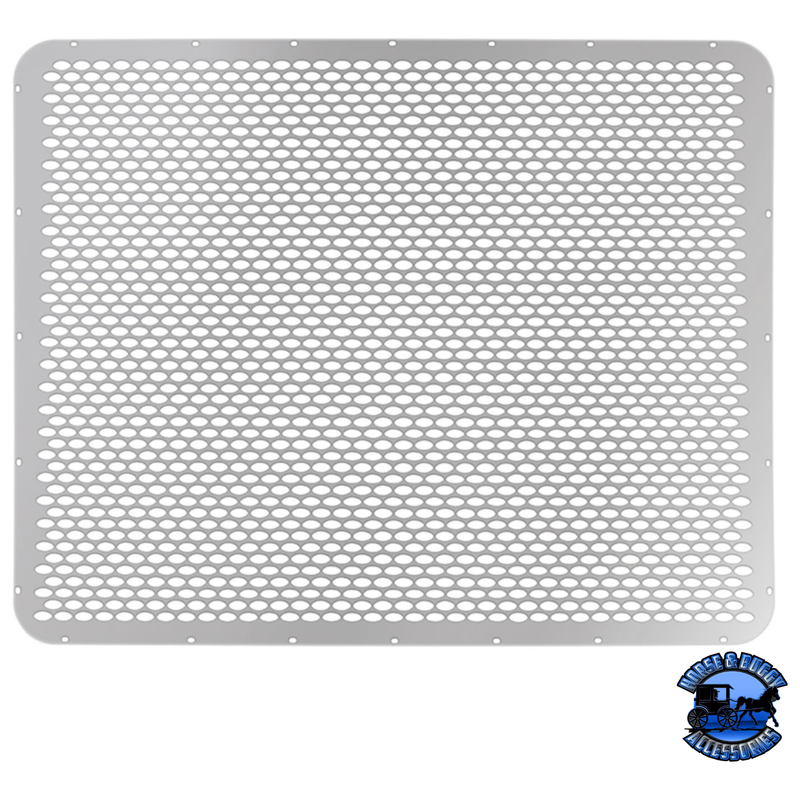304 STAINLESS GRILLE MESH FOR PETERBILT 379 WITH SHORT HOOD - ALTERNATING OVAL HOLES #21152 GRILLE Gray