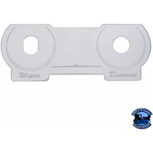 STAINLESS STEEL SWITCH NAME PLATE FOR PETERBILT - DIMMER & WIPER #48424 Switch Name Plate Light Gray