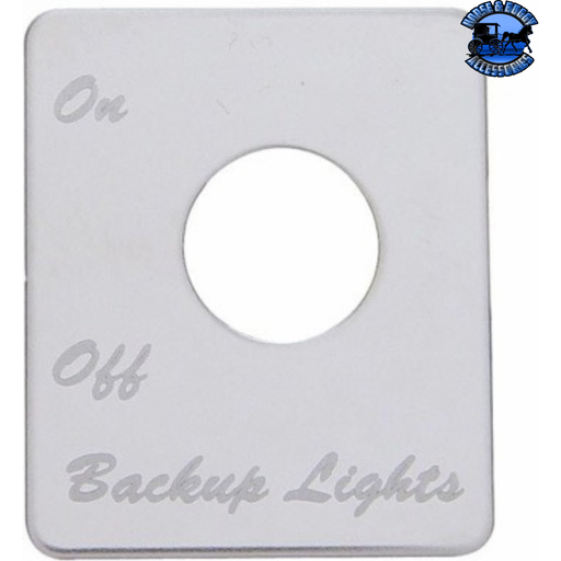 STAINLESS STEEL SWITCH NAME PLATE FOR PETERBILT - BACKUP LIGHT #48405 Switch Name Plate Light Gray