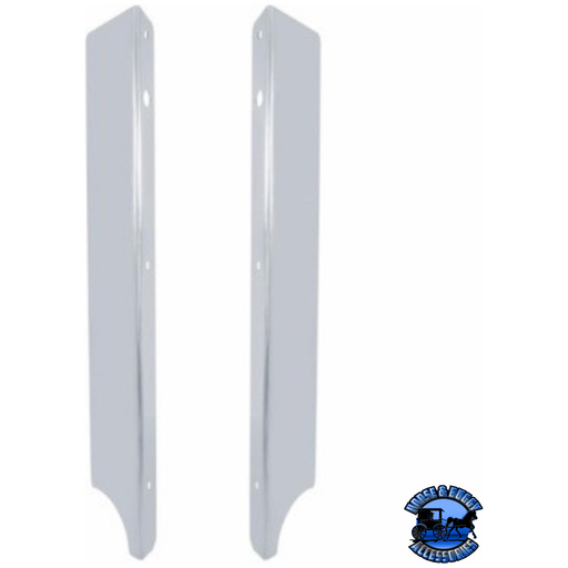 STAINLESS STEEL PETERBILT 379 SIDE GRILLE DEFLECTOR - 4 HEADLIGHT SYSTEM (PAIR) #20695 Grille Light Gray