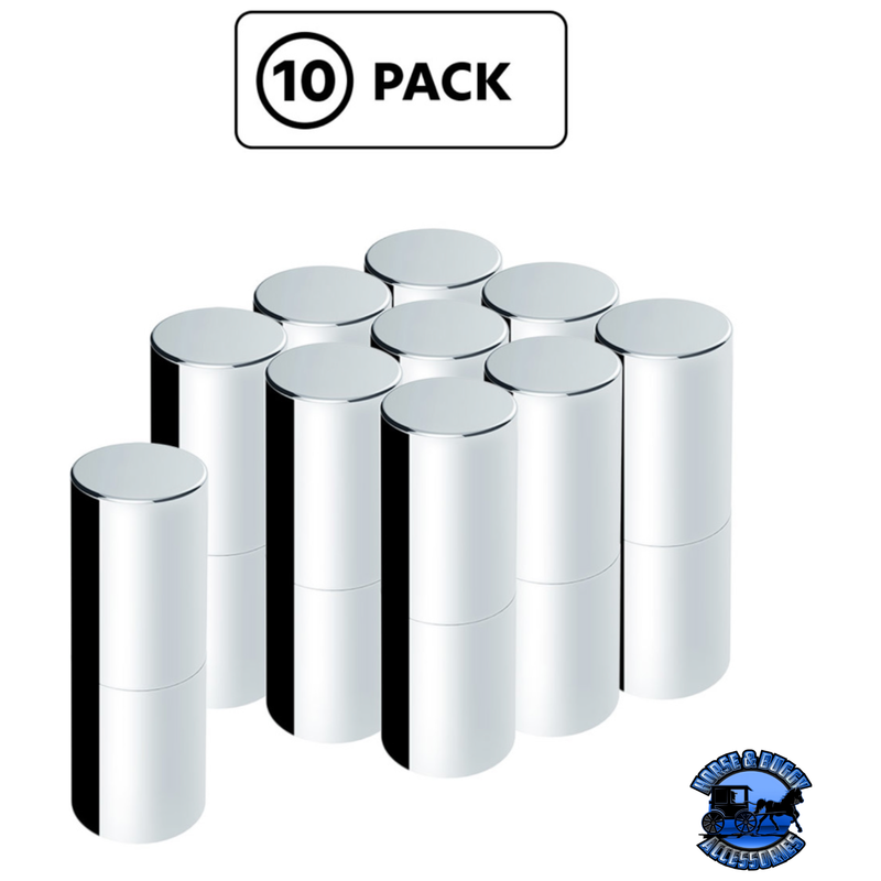 33MM X 6-1/2" CHROME PLASTIC TALL CYLINDER NUT COVER - THREAD-ON (10 PCS) #10370 NUT COVER Light Gray