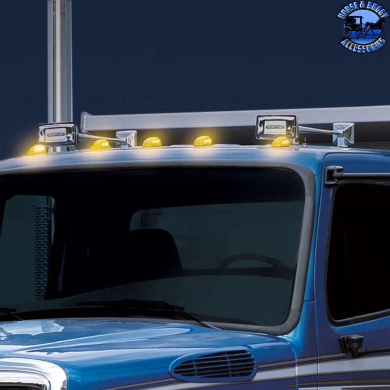 8 LED CAB LIGHT FOR FREIGHTLINER M2 (Choose Lens) CAB LIGHT Amber,Clear Black