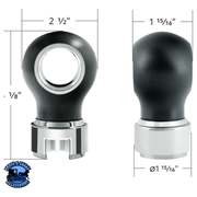 THREAD-ON CHARLOTTE STYLE GEARSHIFT KNOB WITH 13/15/18 SPEED ADAPTER (Choose Finish) Knob Chrome,Matte Black Light Gray