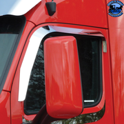 STAINLESS DOOR WINDOW VENT VISOR FOR PETERBILT 567/579 & KENWORTH T680/T880 (PAIR) #29135 Window Vent Visor Dark Slate Gray