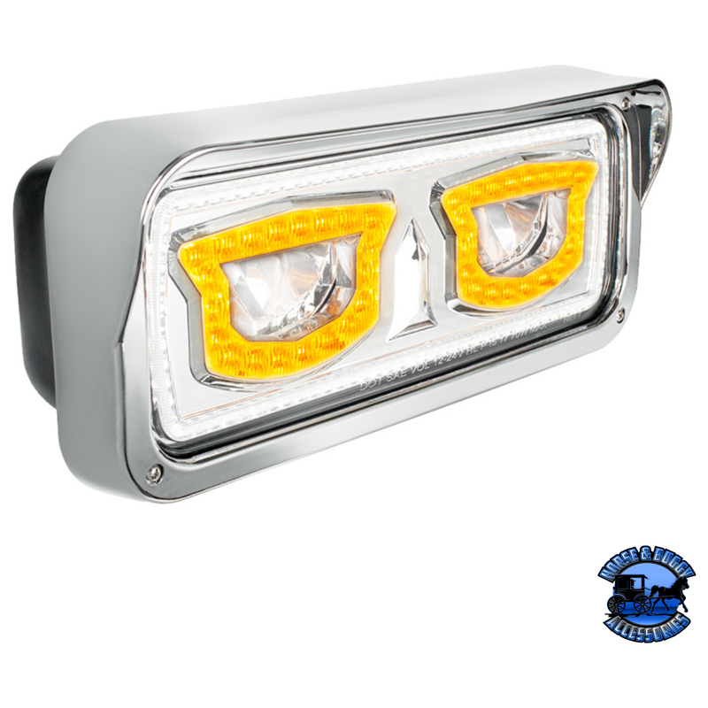 HIGH POWER LED HEADLIGHT WITH TURN SIGNAL AND POSITION LIGHT (Choose Side) (Choose Finish) LED Headlight Chrome / Driver's Side,Chrome / Passenger's Side,Black / Driver's Side,Black / Passenger's Side Light Gray