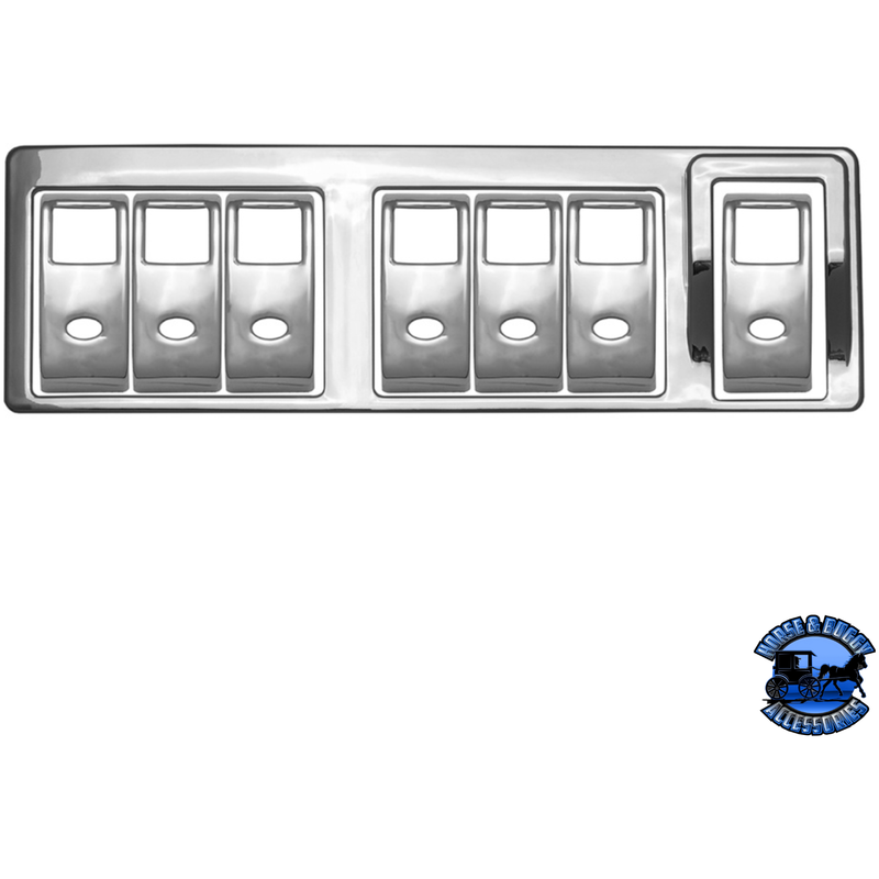 CHROME PLASTIC 7-ROCKER SWITCH BEZEL FOR 2013-2021 PETERBILT 579 #41770 Bezel Light Gray