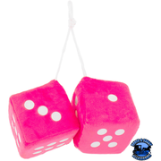 3" X 3" CLASSIC FUZZY DICE (Choose Color) interior Pink Deep Pink