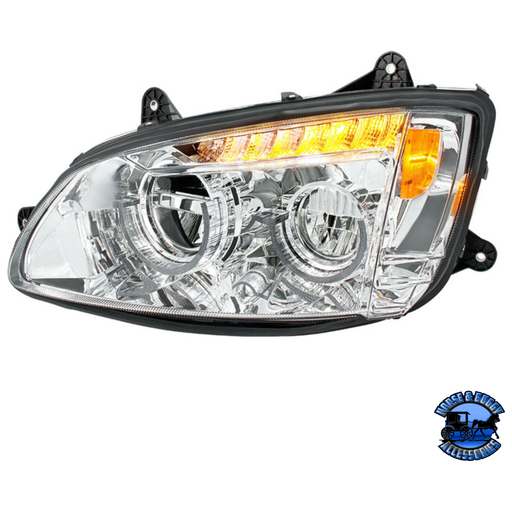 FULL LED HEADLIGHT FOR 2008-2017 KENWORTH T660 (Choose Color) (Choose Side) LED Headlight Chrome / Driver's Side Light Gray
