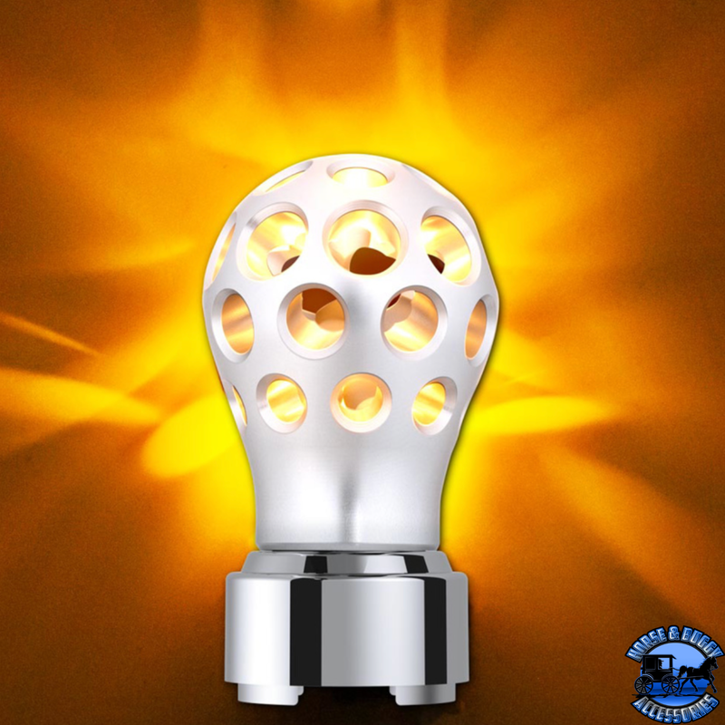 THREAD-ON PHOENIX STYLE BALL GEARSHIFT KNOB WITH LED 9/10 SPEED ADPATER (Choose Color) (Choose LED Color) SHIFTER Matte Black / Blue,Matte Black / Red,Matte Black / Amber,Matte Black / White,Matte Black / Green,Matte Black / Purple,Clear Anodized / Blue,Clear Anodized / Red,Clear Anodized / Amber,Clear Anodized / White,Clear Anodized / Green,Clear Anodized / Purple Saddle Brown