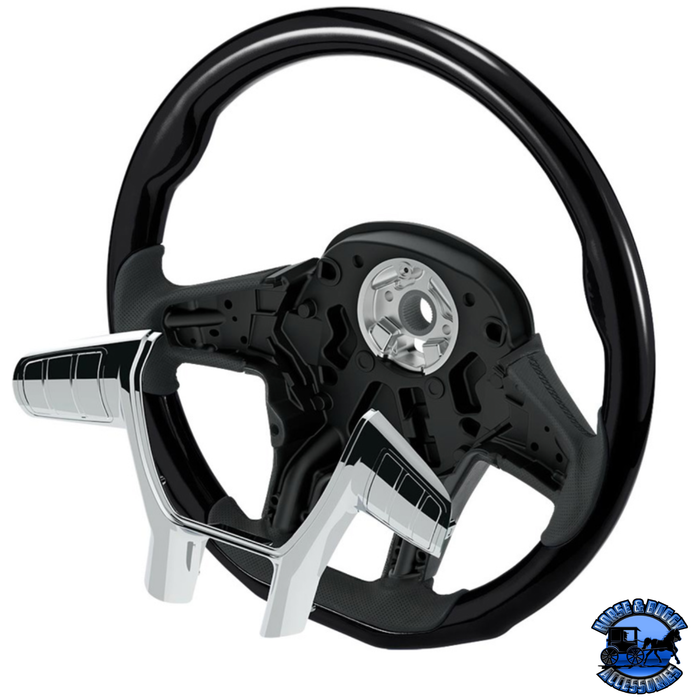 Black 18" YOURGRIP WOOD CANDY COLOR STEERING WHEEL FOR 2012-2021 PB 579 & 2013-2021 KW T680 (Choose Color) steering wheel Black,Blue,Green,Orange,Red,White