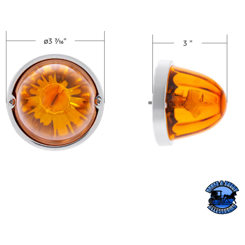 STAR-BURST GLASS WATERMELON LIGHT FLUSH MOUNT KIT (Choose LED Color) (Choose Lens Color) watermelon glass lens Amber / Amber,Amber / Dark Amber,Amber / Clear,Red / Red,Red / Clear,White / Clear Chocolate