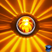 STAR-BURST GLASS WATERMELON LIGHT FLUSH MOUNT KIT (Choose LED Color) (Choose Lens Color) watermelon glass lens Amber / Amber,Amber / Dark Amber,Amber / Clear,Red / Red,Red / Clear,White / Clear Saddle Brown