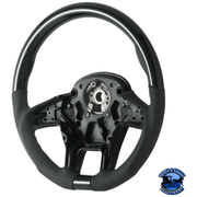 18" YOURGRIP LEATHER & WOOD CANDY COLOR STEERING WHEEL FOR 2012-2021 PB 579&2013-2021 KW T680 (Choose Color) steering wheel Black,Blue,Green,Orange,Red,White Dark Slate Gray