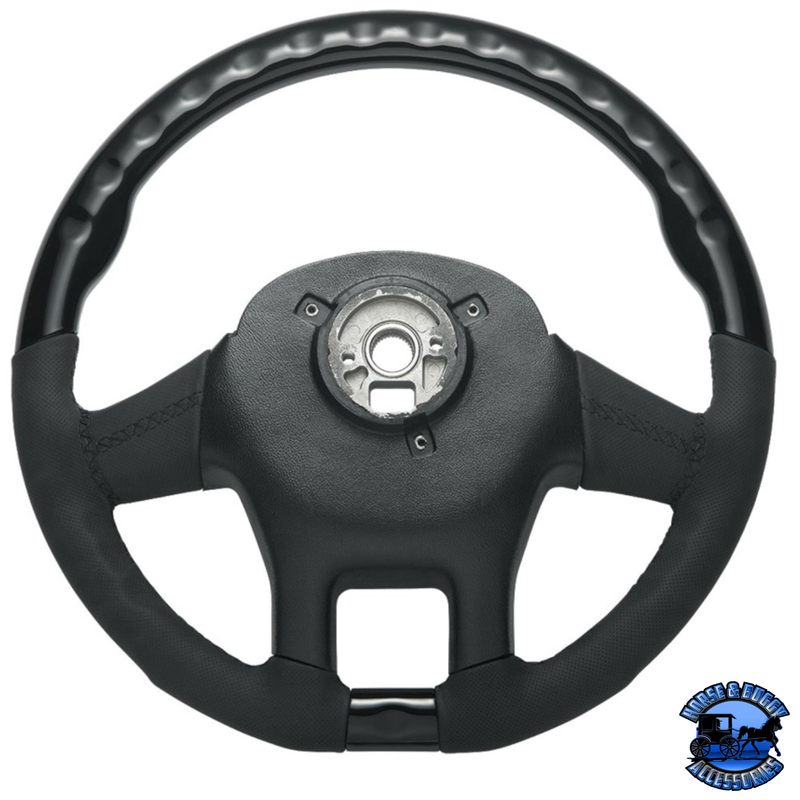 18" YOURGRIP LEATHER & WOOD CANDY COLOR STEERING WHEEL FOR 2012-2021 PB 579&2013-2021 KW T680 (Choose Color) steering wheel Black Dark Slate Gray