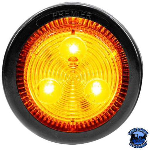 3 LED 2" ROUND LOW PROFILE LIGHT (CLEARANCE/MARKER) (Choose Grommet) (Choose Color) LED Circular Light With Dark Slate Gray